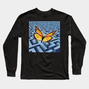 Motivational Concept as a Butterfly Conquering an obstacle Long Sleeve T-Shirt